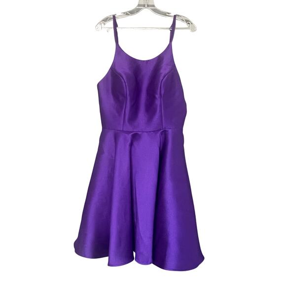 Alyce Paris Fit & Flare Mini Party Cocktail Dress Sleeveless Size 6 Purple - Picture 2 of 6